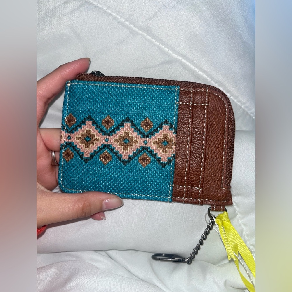 Wrangler Teal and Brown Patterned Wallet